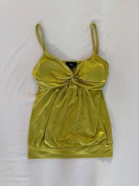 Y2K Twist Front Spaghetti Strap Tank Top - Green